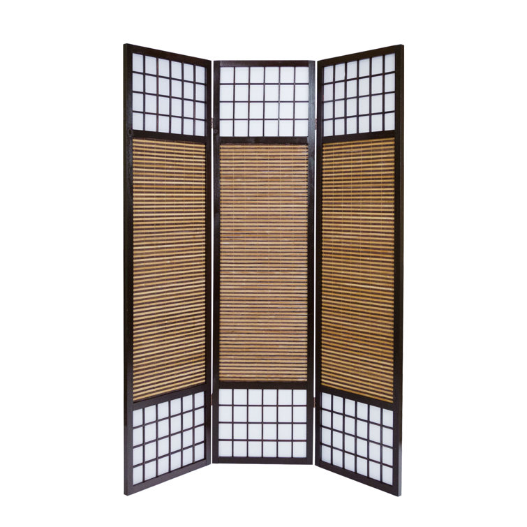 World Menagerie Rylan 200Cm H Bamboo/Rattan Folding Room Divider
